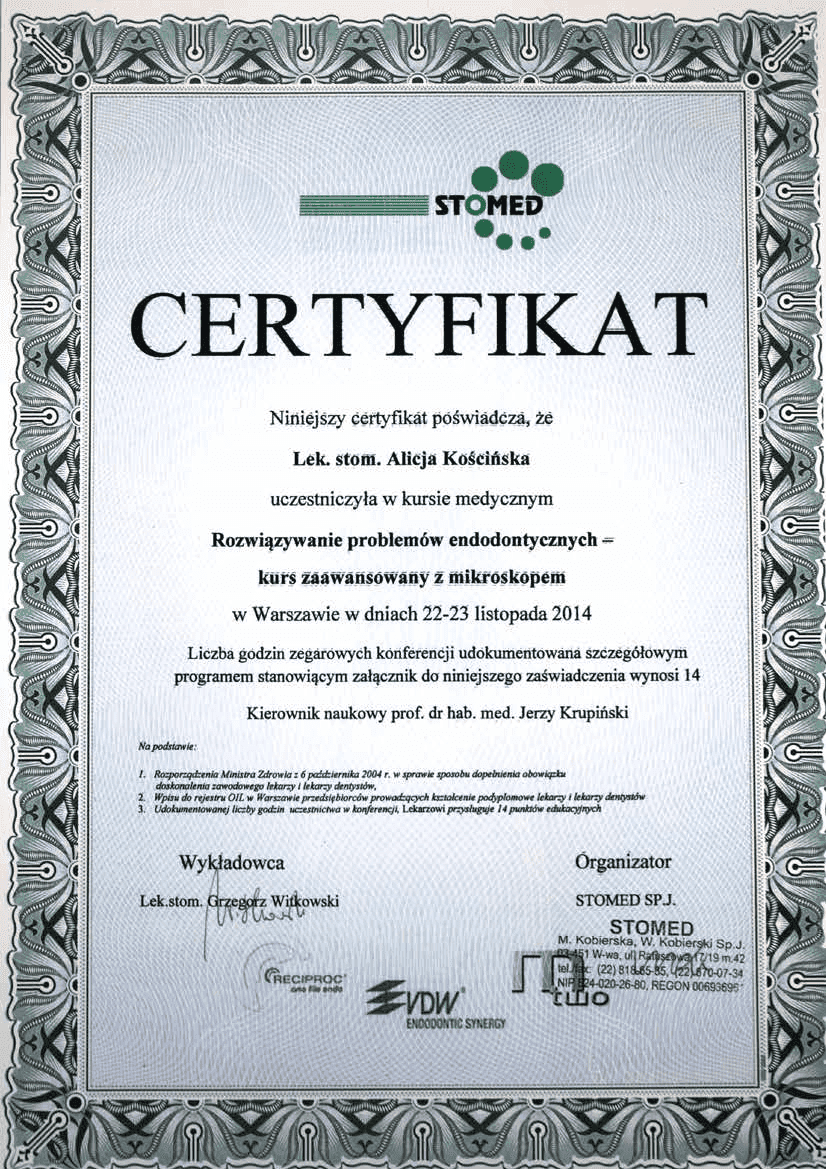 certyfikat
